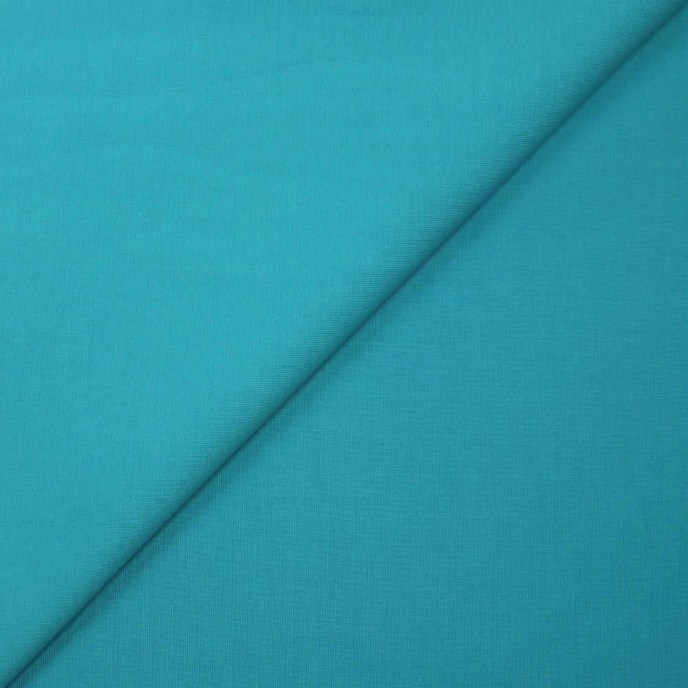 Jersey de coton lourd double face bleu azur