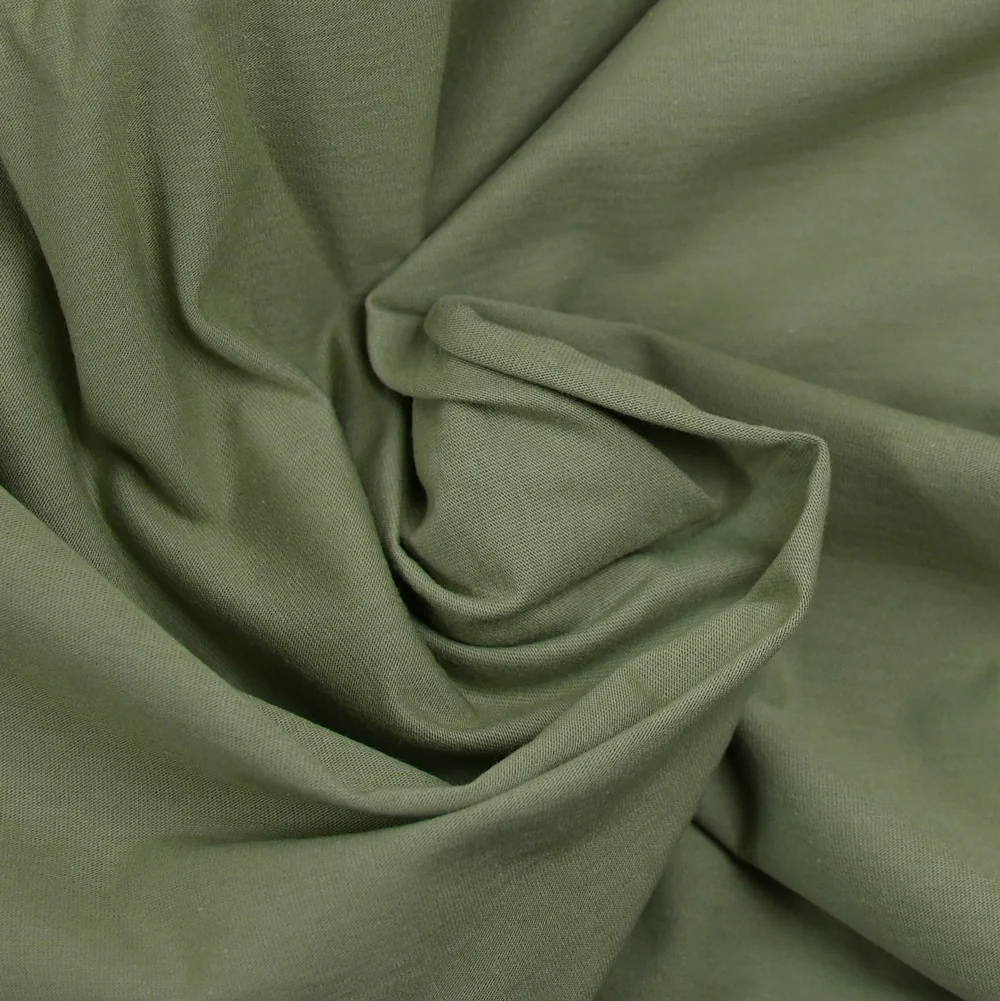 Jersey de coton vert olive - Image 2