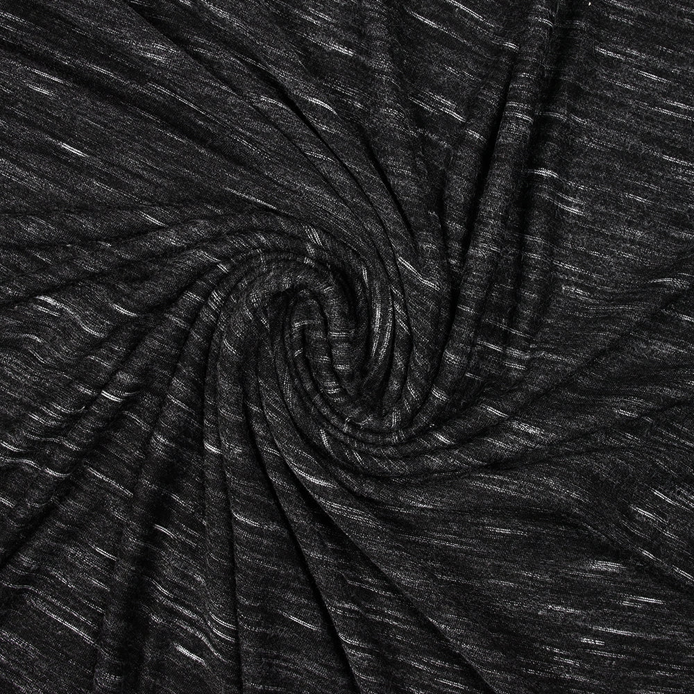 Jersey de polyester flammé blanc fond gris anthracite - Image 2