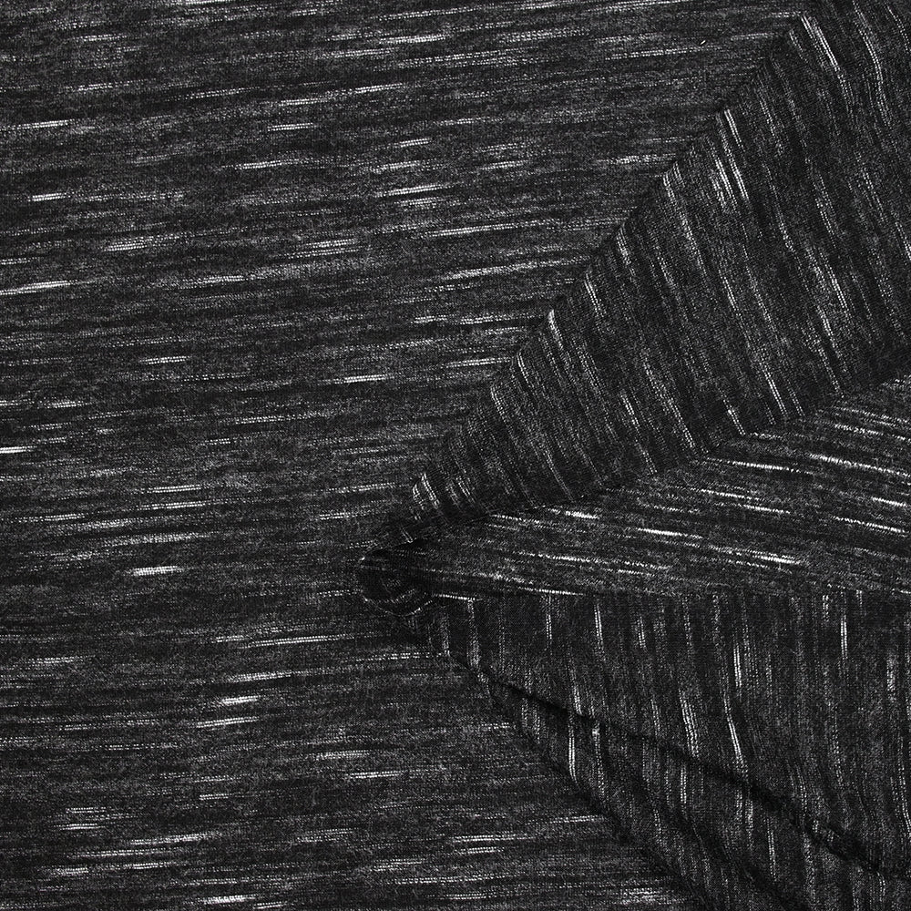 Jersey de polyester flammé blanc fond gris anthracite - Image 3