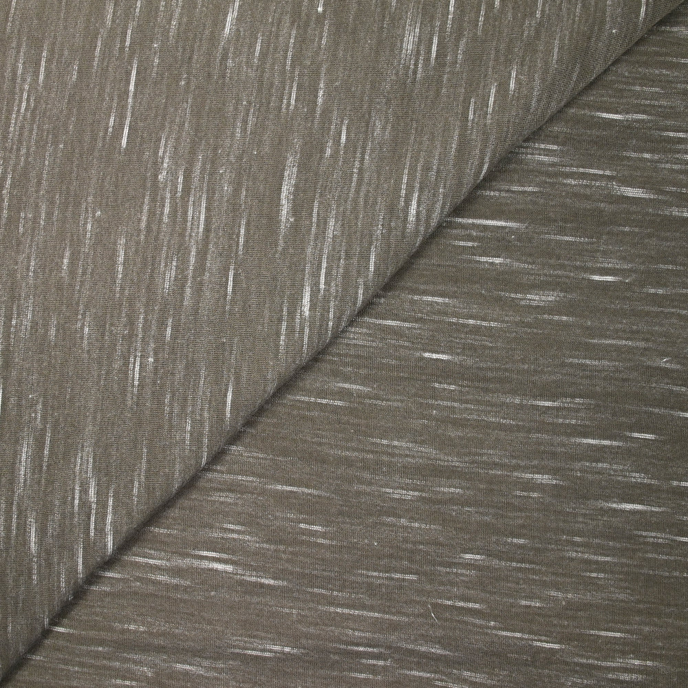 Jersey de polyester flammé blanc fond taupe