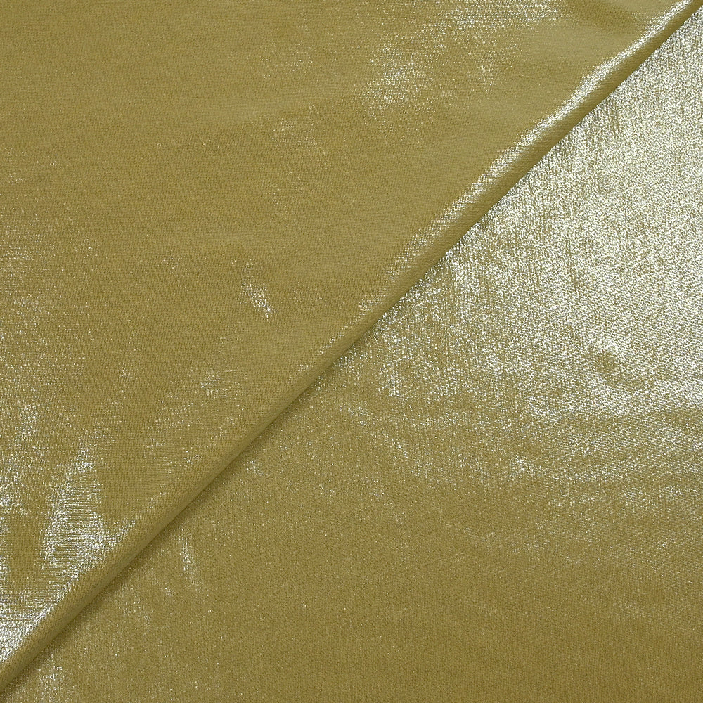 Jersey de polyester lamé curry vert