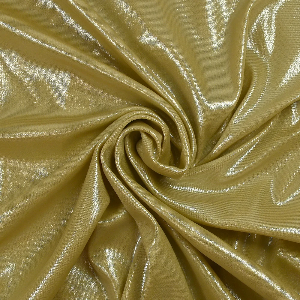 Jersey de polyester lamé curry vert - Image 2