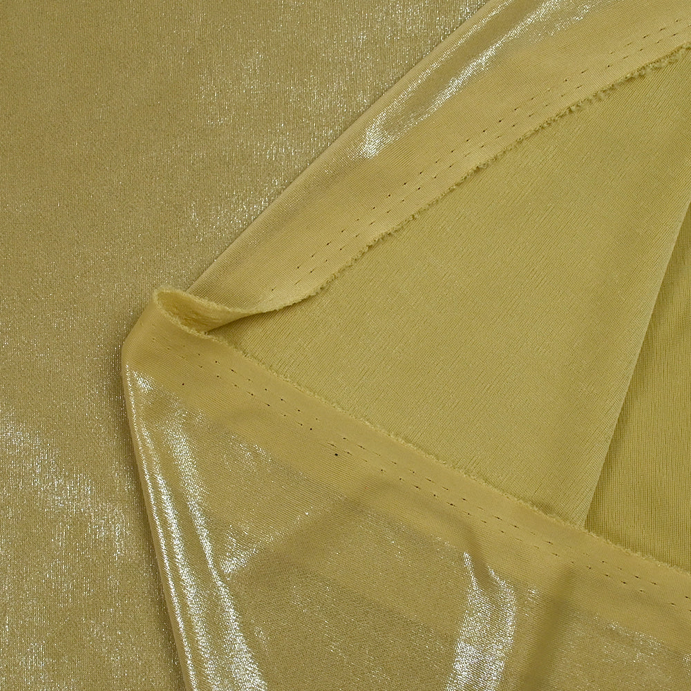 Jersey de polyester lamé curry vert - Image 3