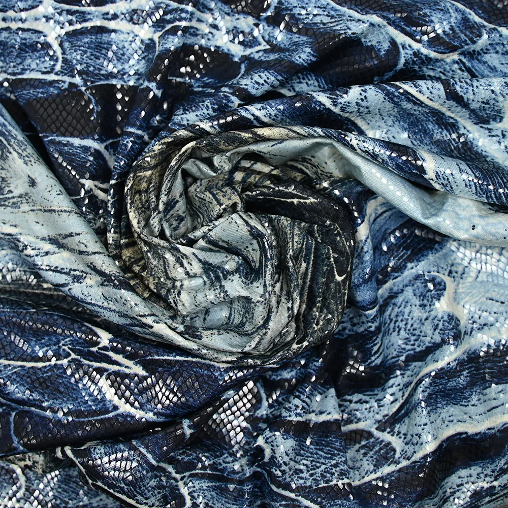 Jersey de polyester python fond marine - Image 2