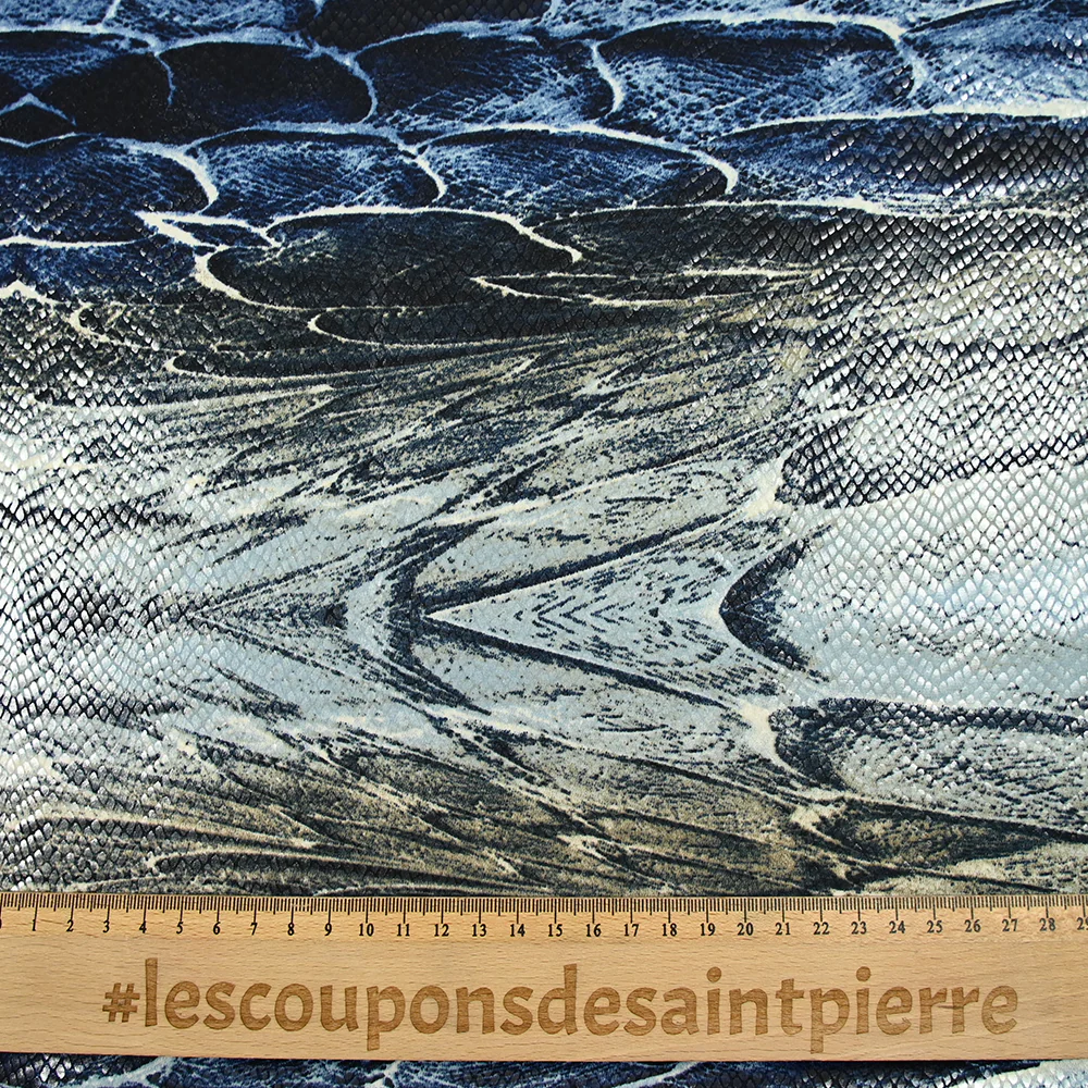 Jersey de polyester python fond marine - Image 3