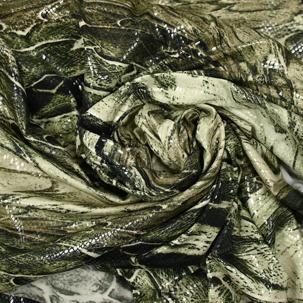 Jersey de polyester python fond vert - Image 2