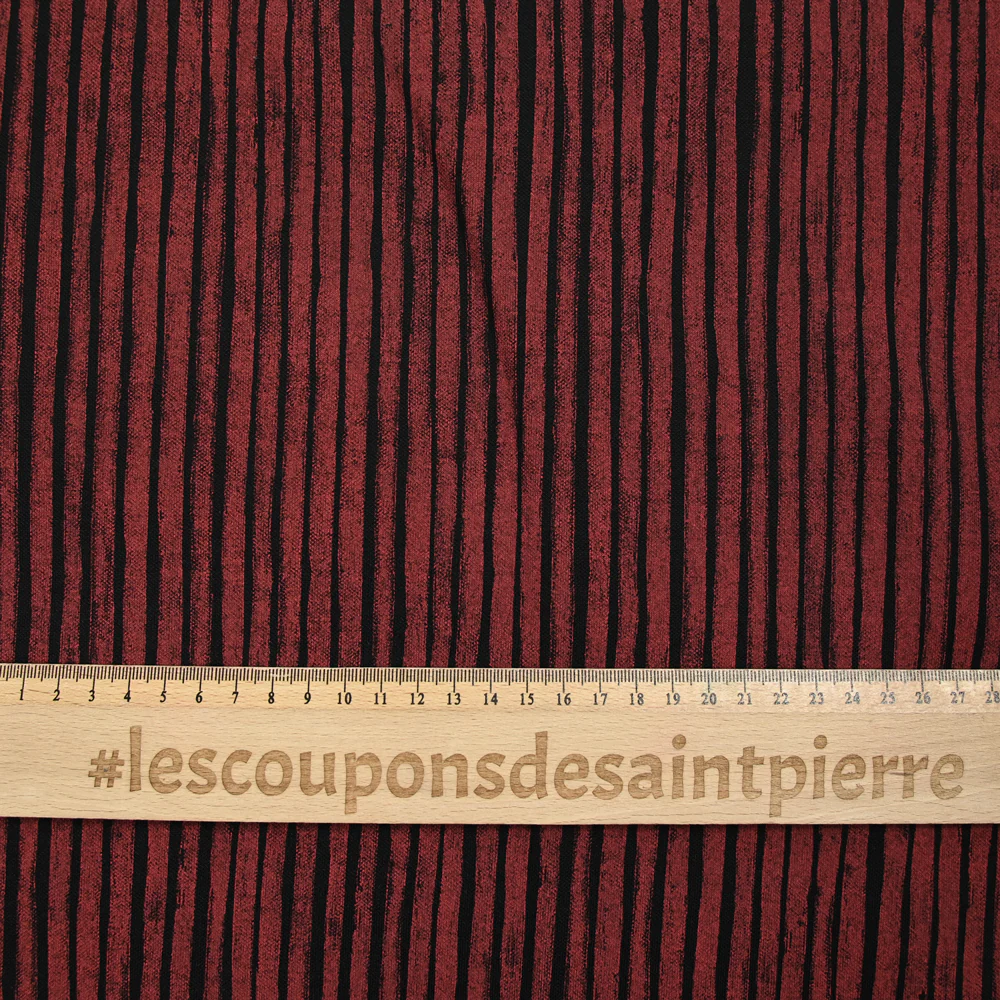 Jersey de polyviscose rayé brique - Image 4