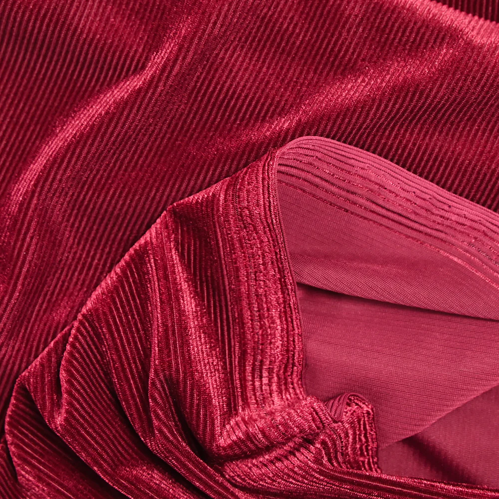 Jersey de velours côtelé rouge foncé - Image 3
