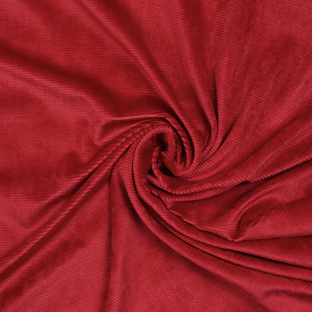 Jersey de velours côtelé tout doux rouge fraise - Image 2