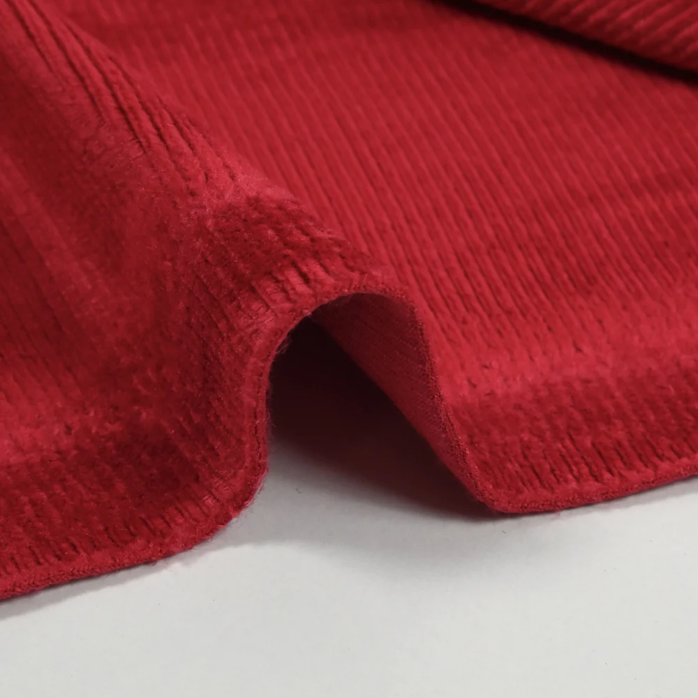 Jersey de velours côtelé tout doux rouge fraise - Image 7