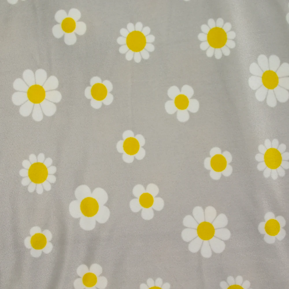 Jersey de velours nicky imprimé marguerite fond gris