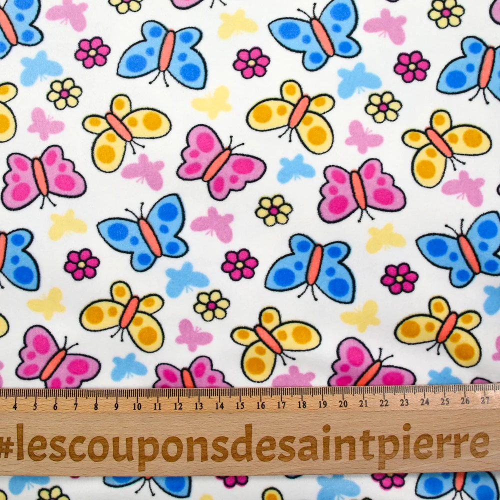 Jersey de velours nicky imprimé papillon arc-en-ciel - Image 3