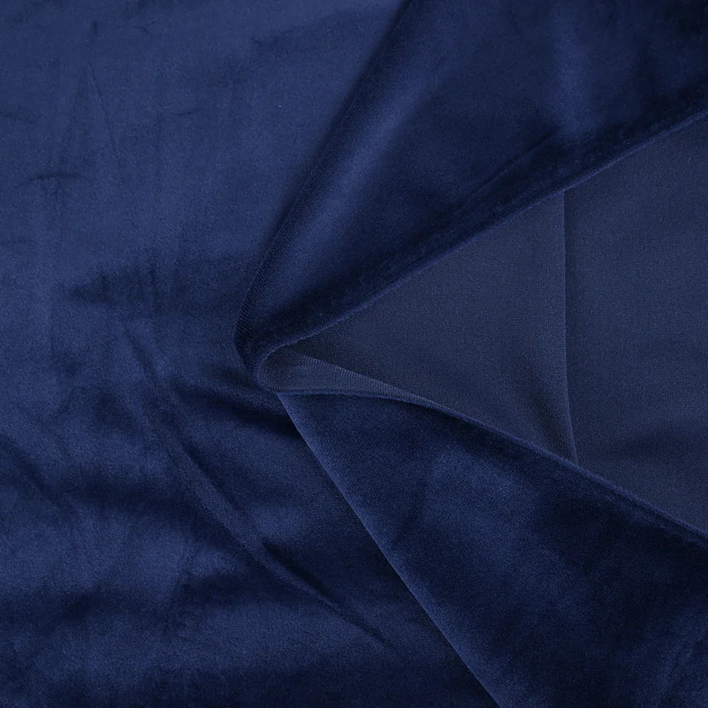 Jersey de velours tout doux bleu marine - Image 3