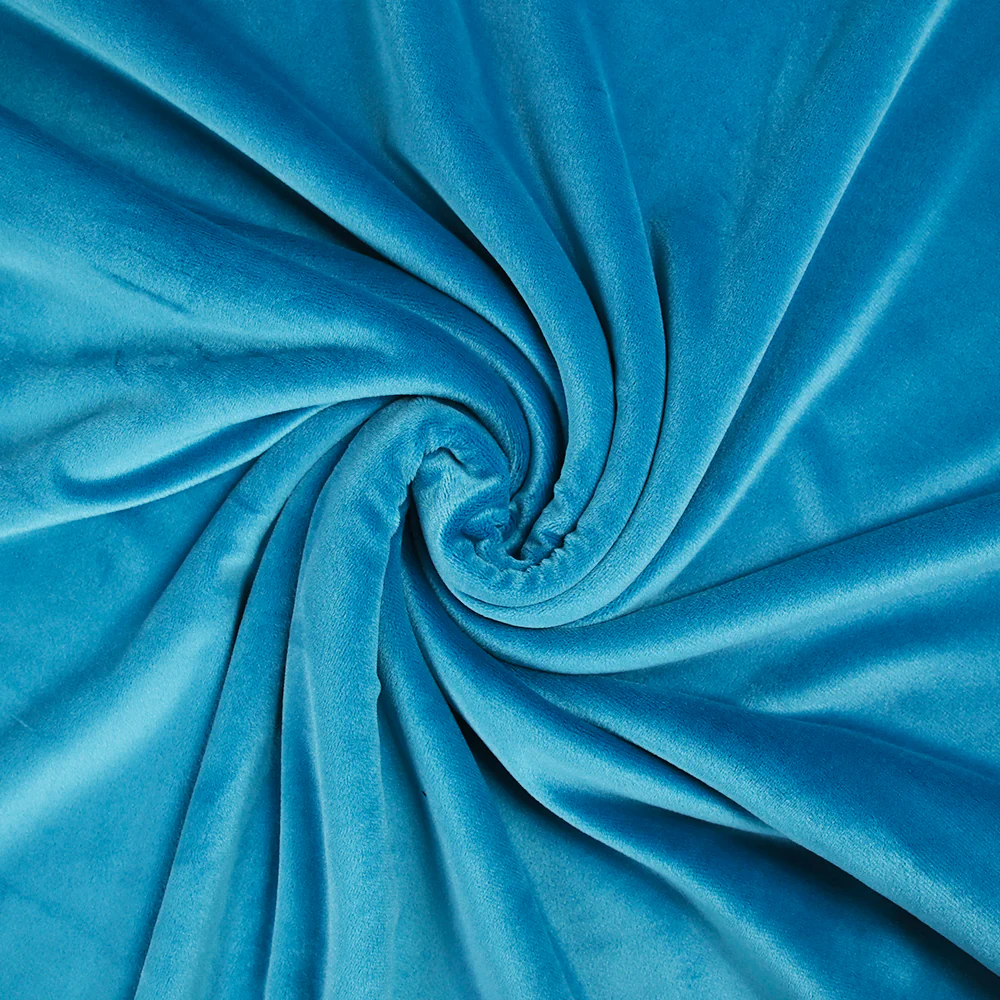 Jersey de velours tout doux bleu turquoise - Image 2