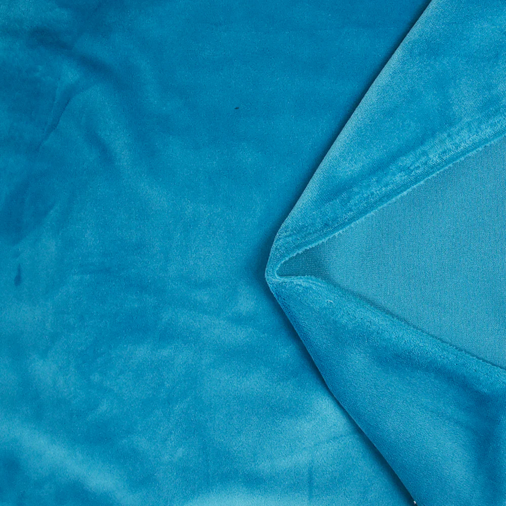 Jersey de velours tout doux bleu turquoise - Image 3