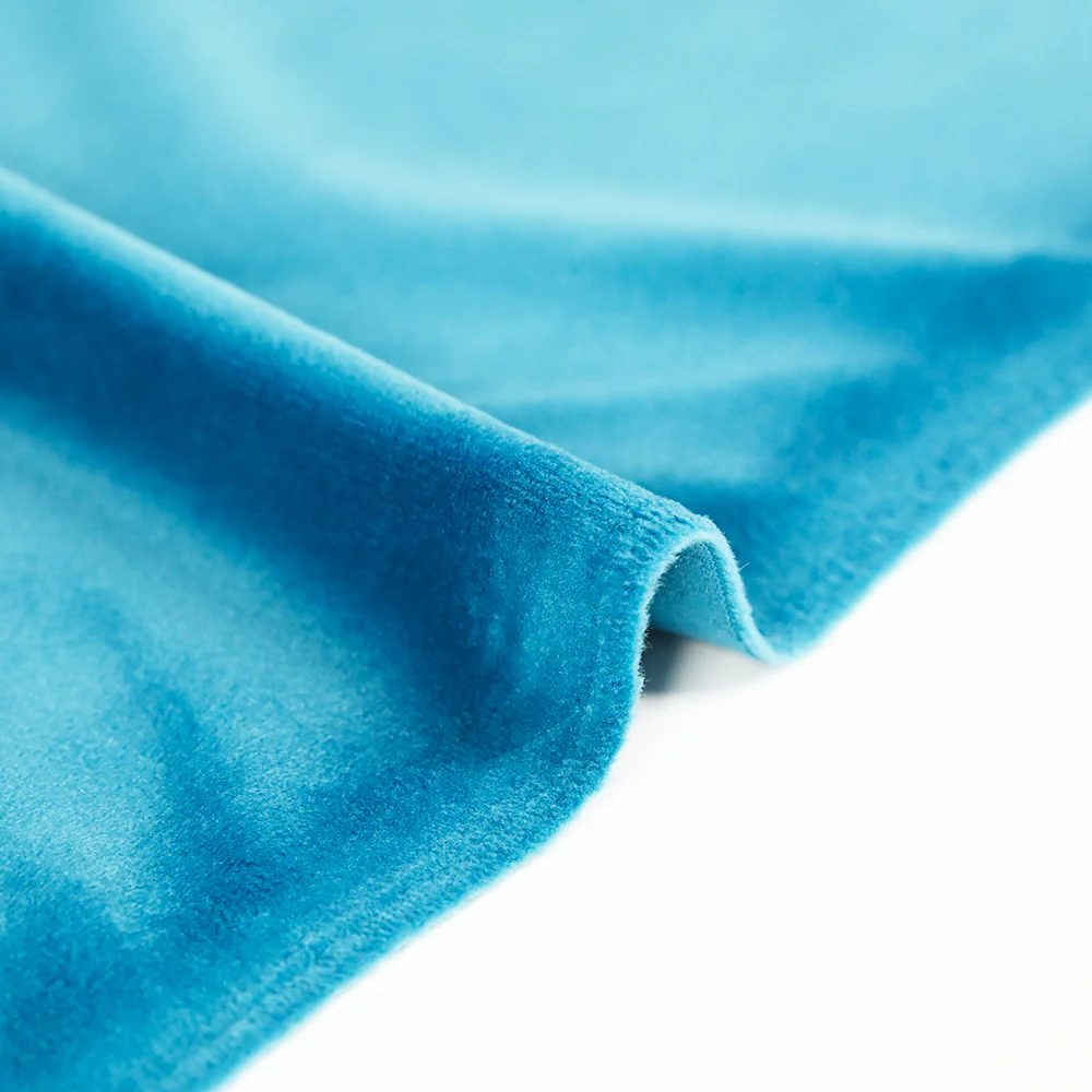 Jersey de velours tout doux bleu turquoise - Image 4