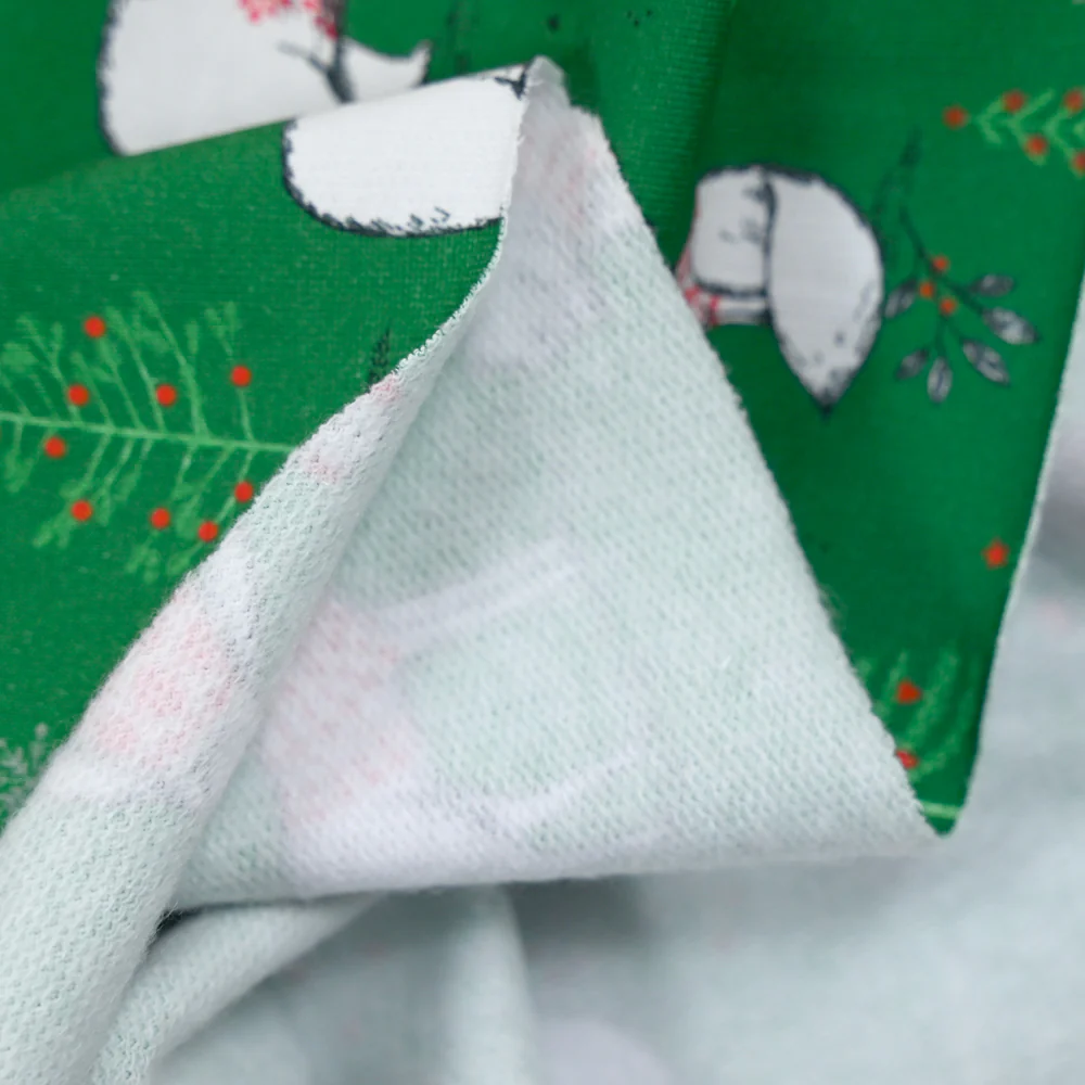 Jersey French terry animaux pull de Noël vert au mètre - Image 4