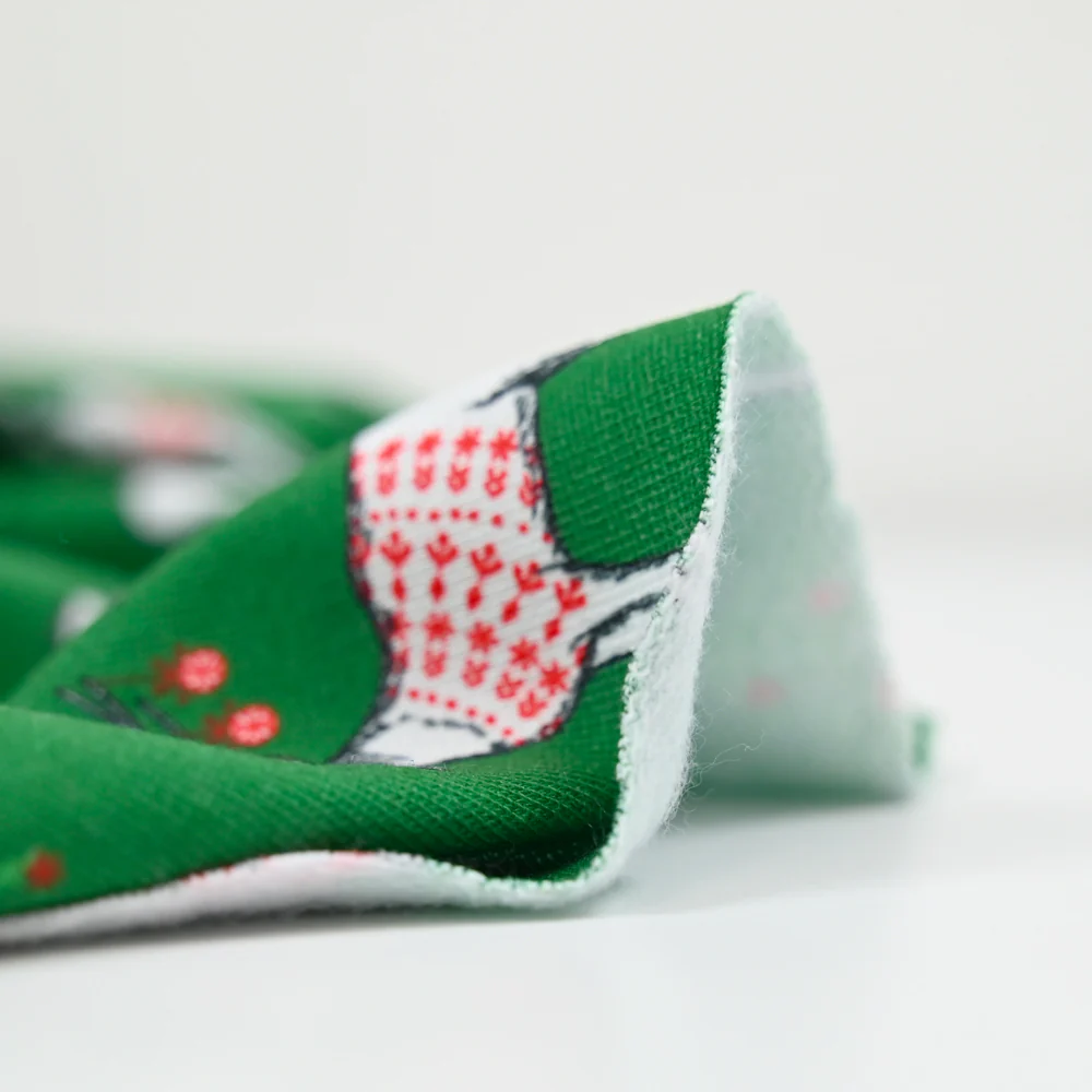 Jersey French terry animaux pull de Noël vert au mètre - Image 6