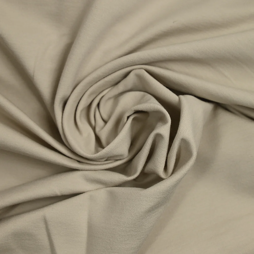 Jersey french terry coton Bio beige clair - Image 2