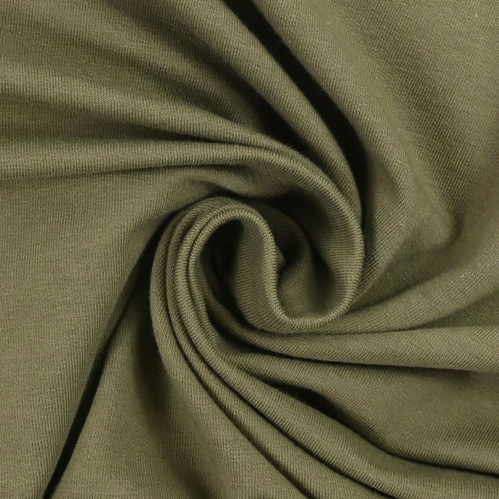 Jersey french terry coton Bio vert olive - Image 2