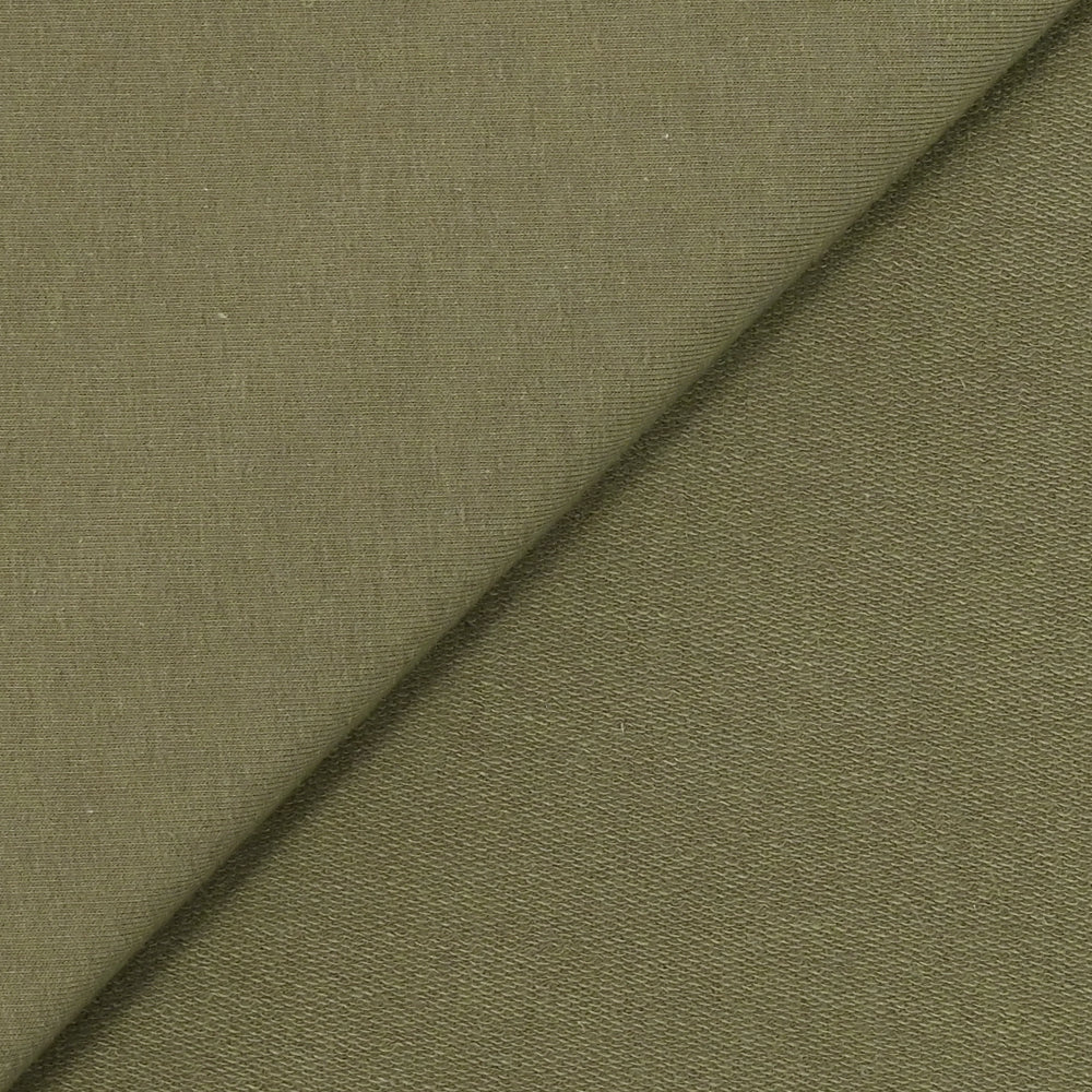Jersey french terry coton Bio vert olive - Image 3
