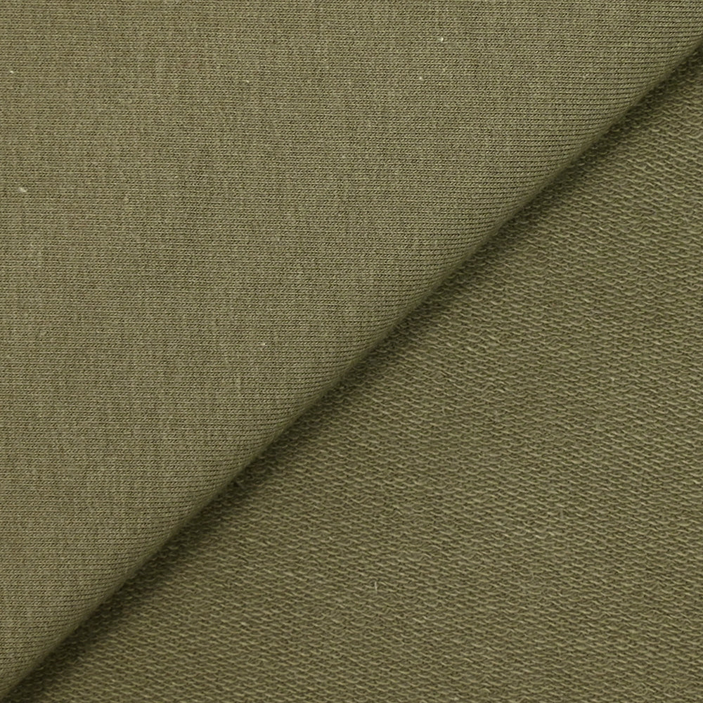Jersey french terry coton Bio vert olive - Image 5
