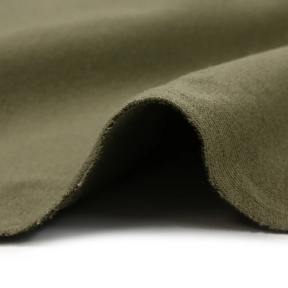 Jersey french terry coton Bio vert olive - Image 7