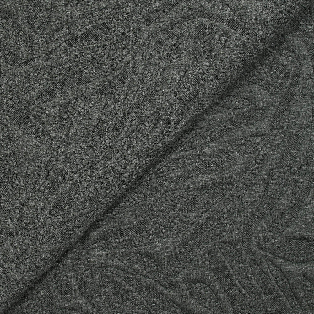 Jersey matelassé fissures fond anthracite chiné