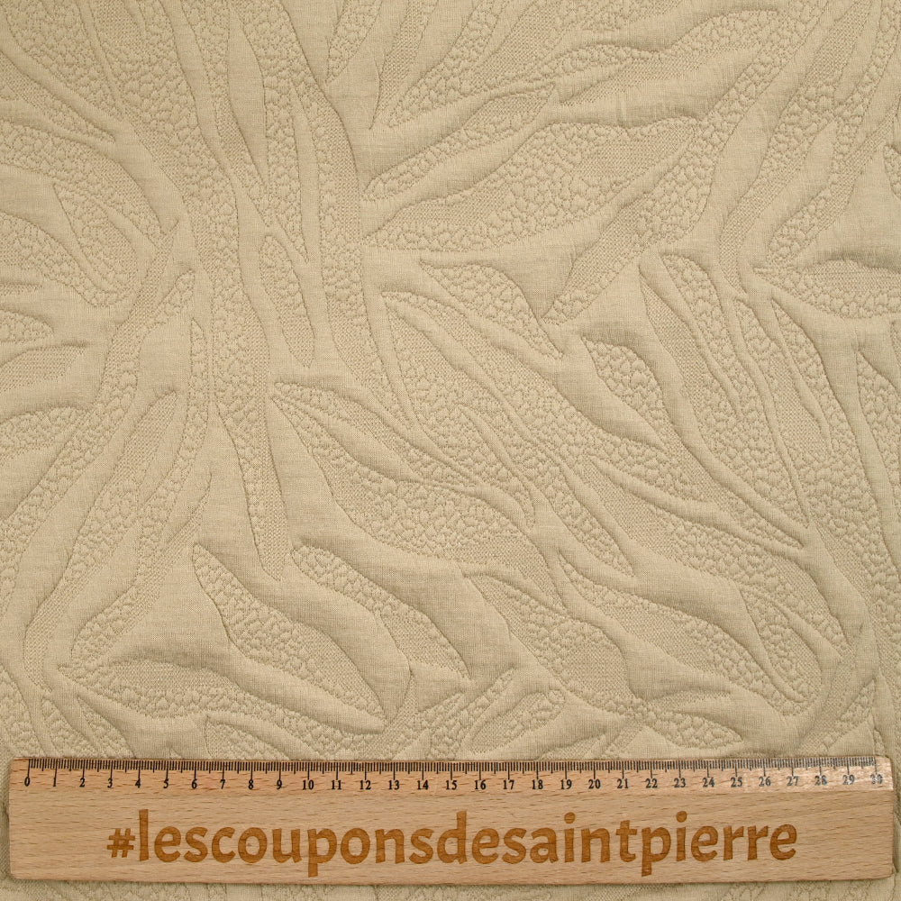 Jersey matelassé fissures fond beige - Image 4