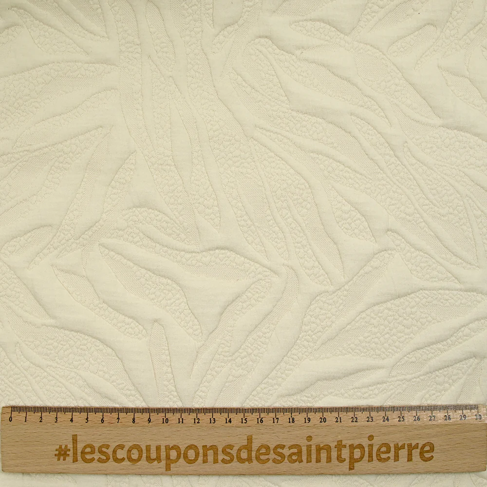 Jersey matelassé fissures fond écru - Image 4