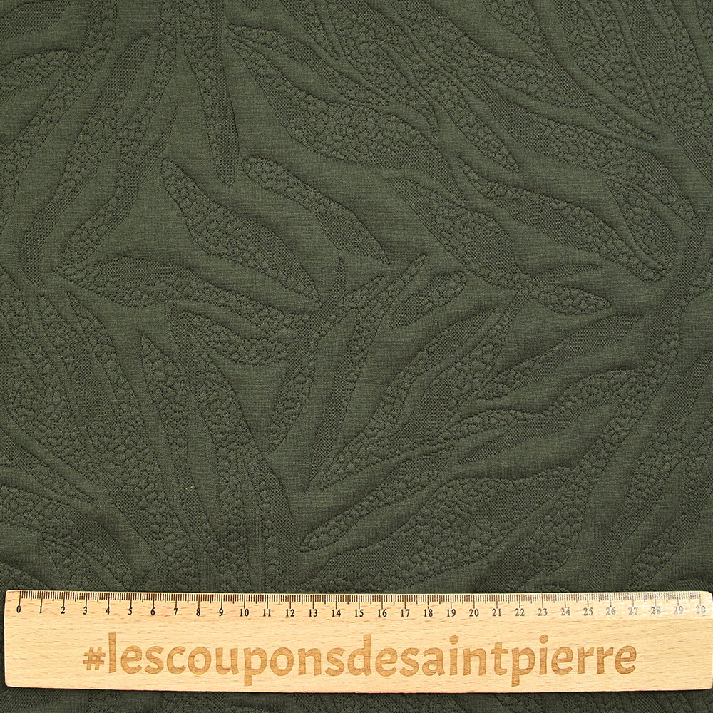 Jersey matelassé fissures fond vert militaire - Image 3