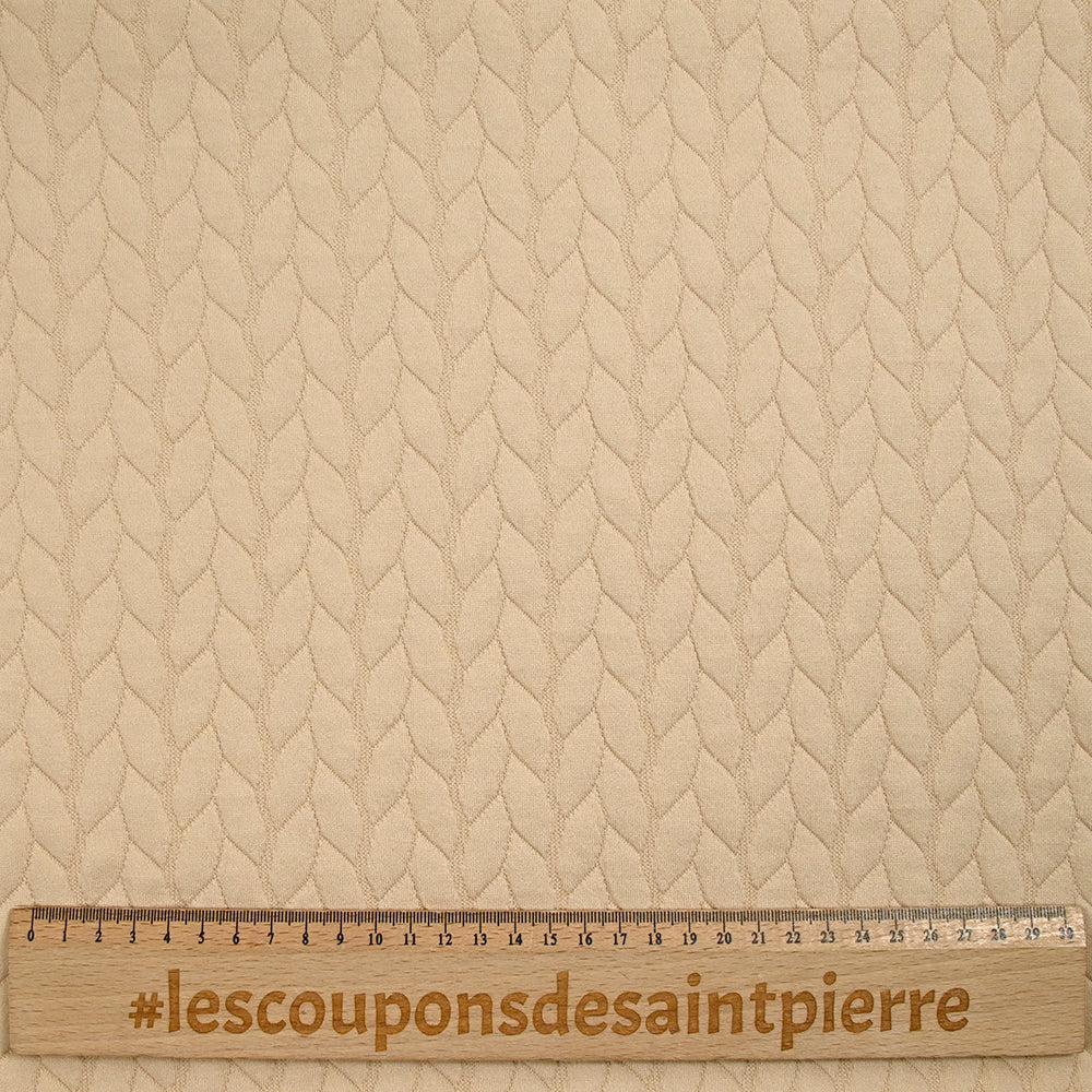 Jersey matelassé tresses fond beige - Image 4