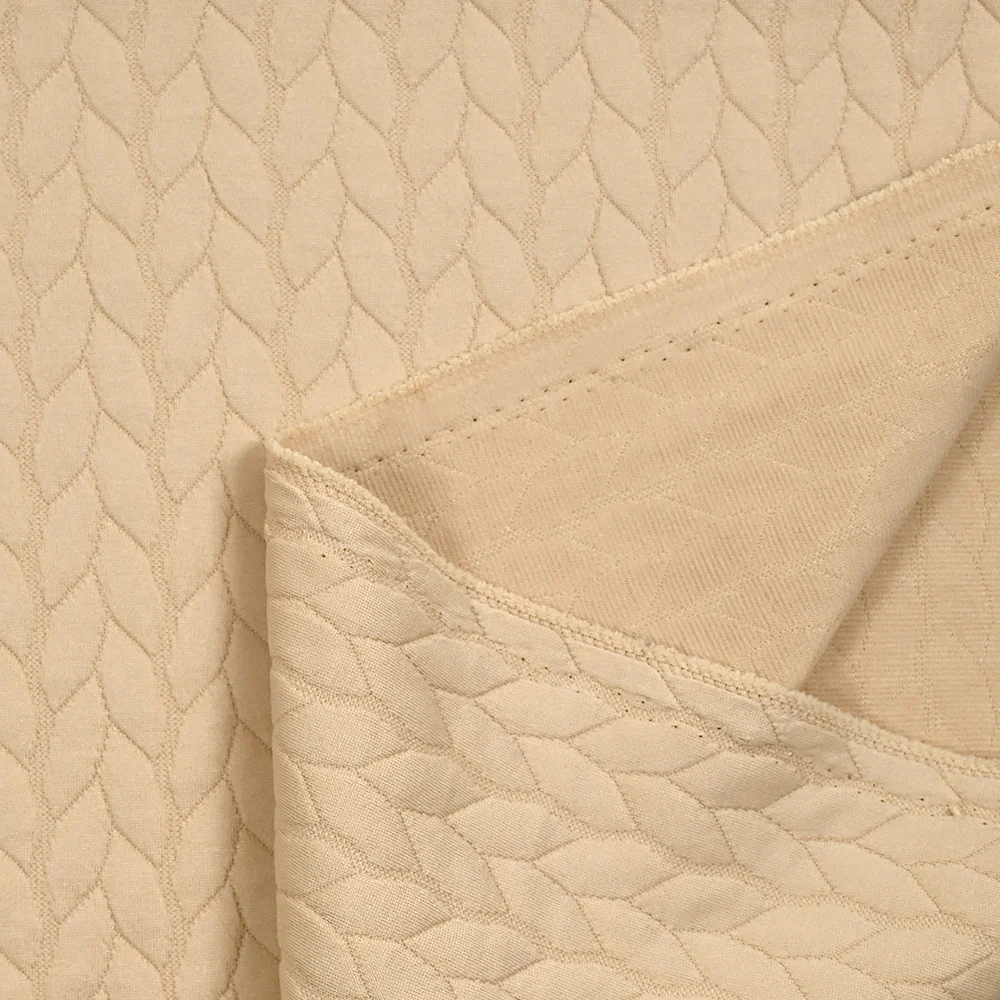 Jersey matelassé tresses fond beige - Image 6