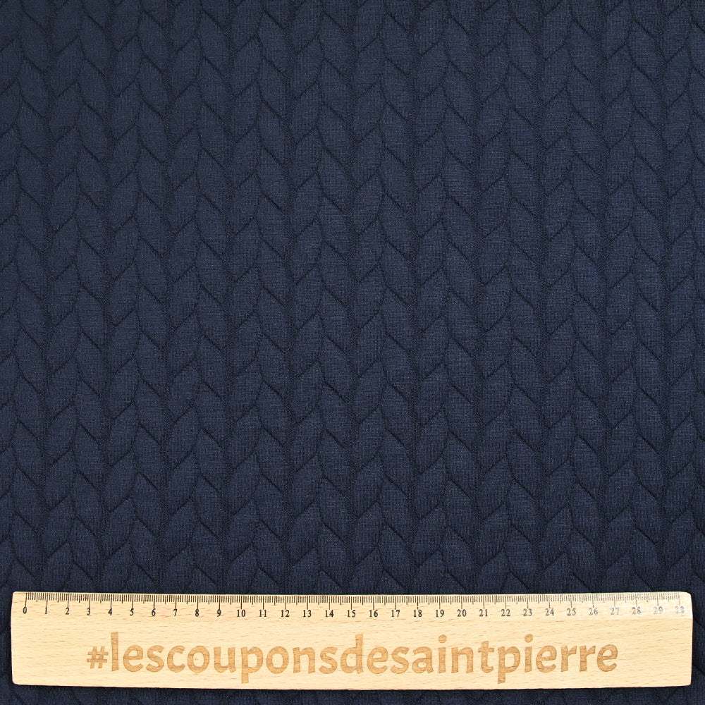 Jersey matelassé tresses fond bleu marine - Image 4