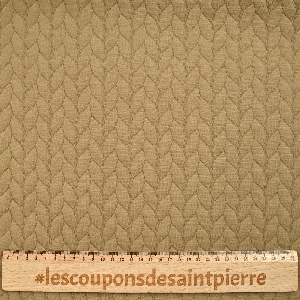 Jersey matelassé tresses fond camel - Image 4