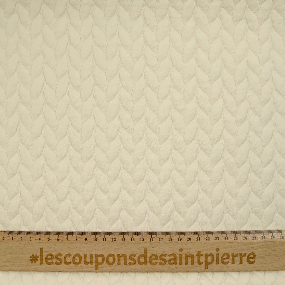 Jersey matelassé tresses fond écru - Image 4