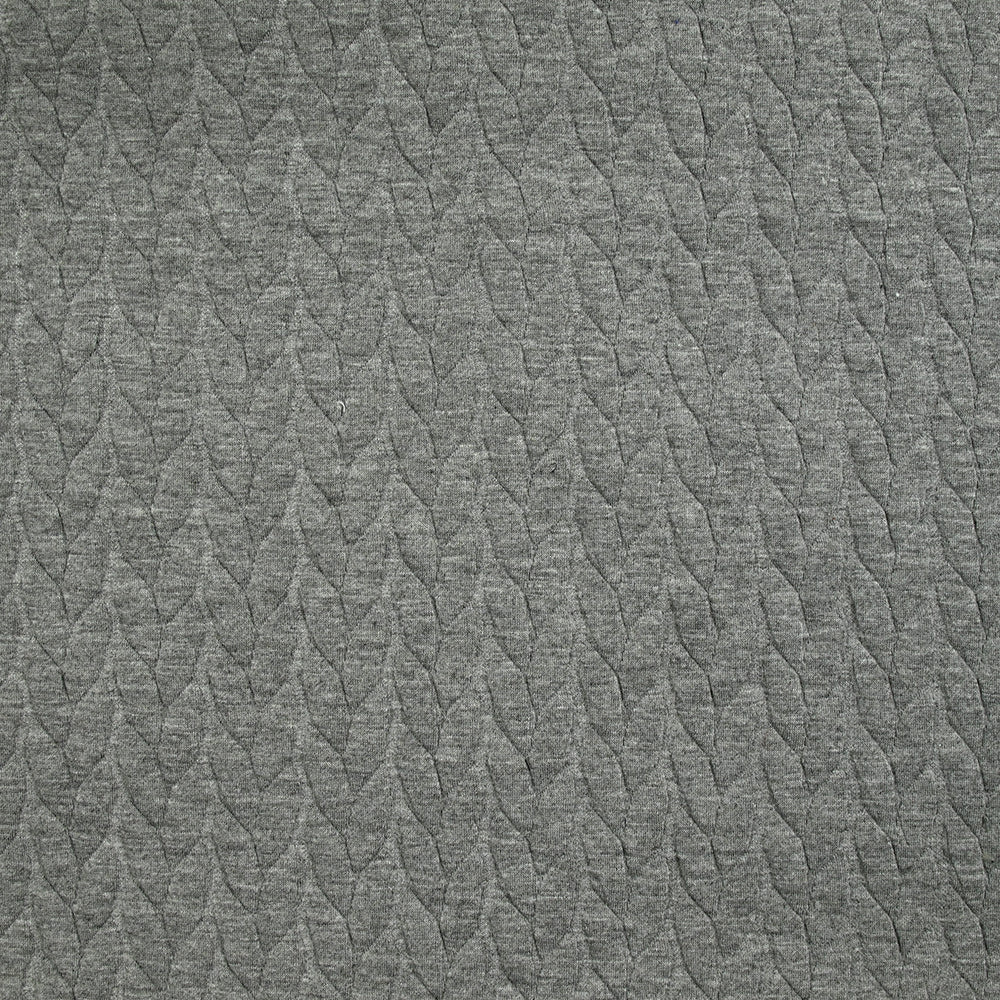 Jersey matelassé tresses fond gris chiné - Image 4