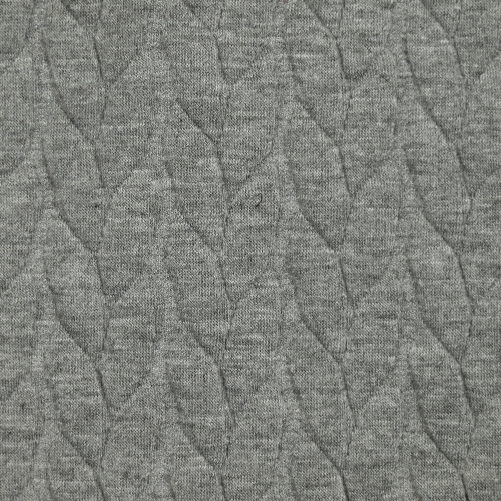Jersey matelassé tresses fond gris chiné - Image 5