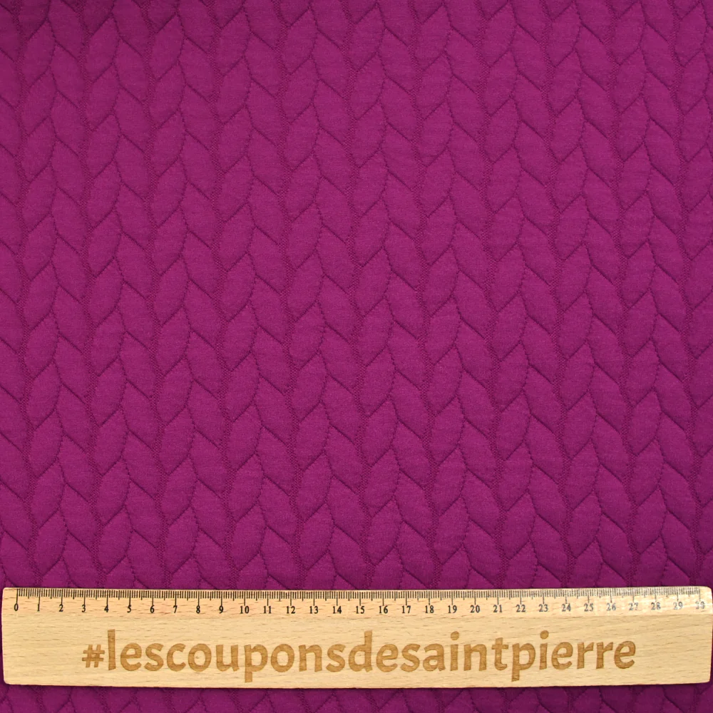 Jersey matelassé tresses fond magenta - Image 4