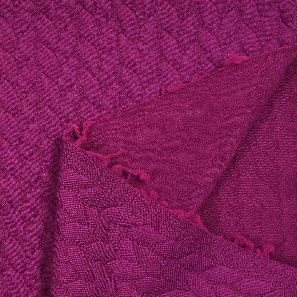 Jersey matelassé tresses fond magenta - Image 6