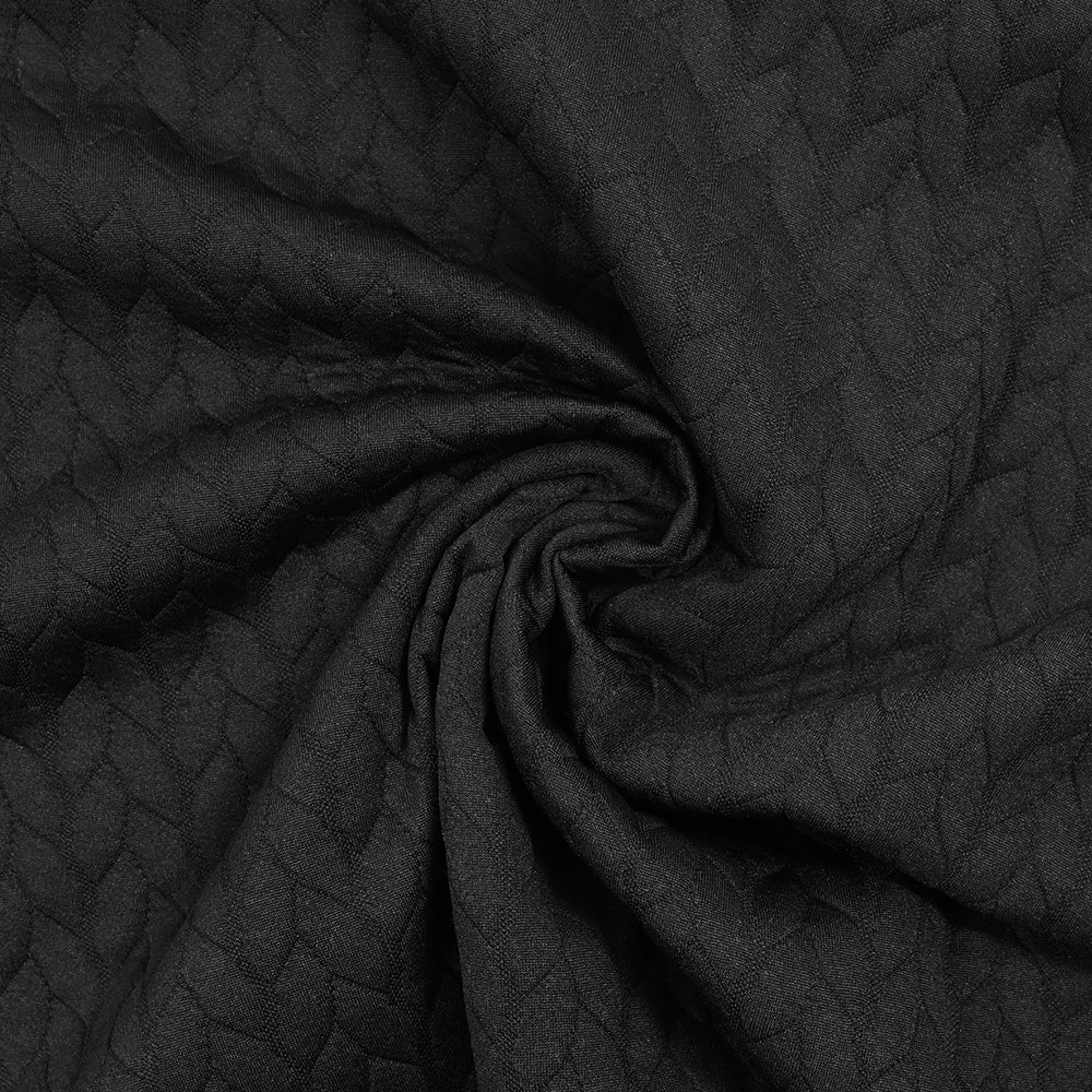 Jersey matelassé tresses fond noir - Image 2