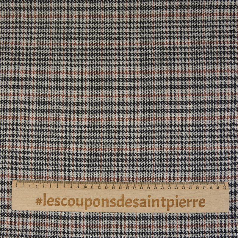 Jersey prince de galles marron et noir lurex - Image 3