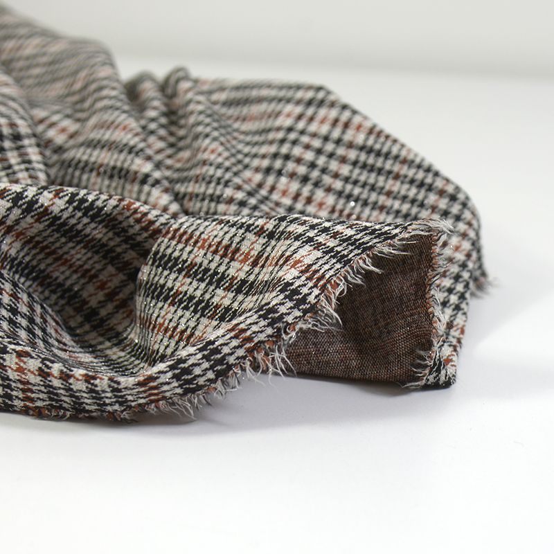 Jersey prince de galles marron et noir lurex - Image 6