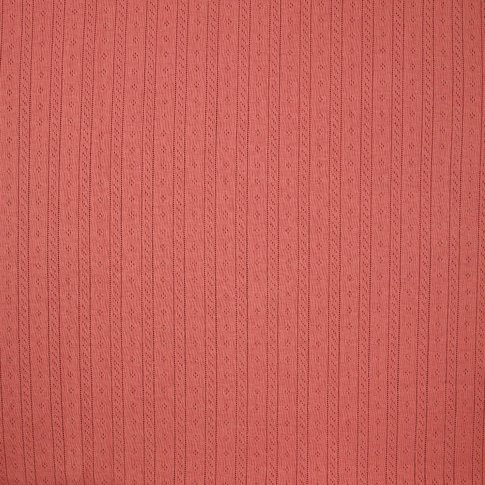 Jersey pointelle 100% coton corail