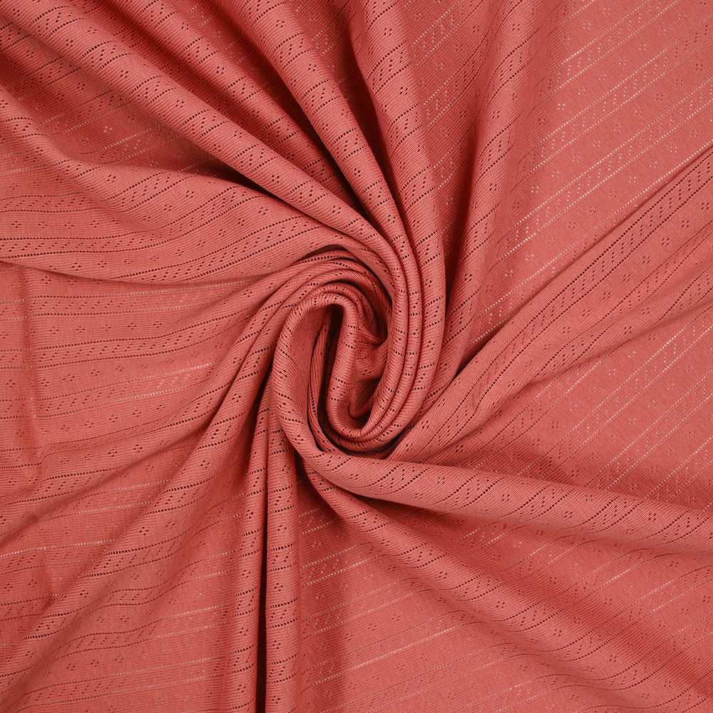 Jersey pointelle 100% coton corail - Image 2