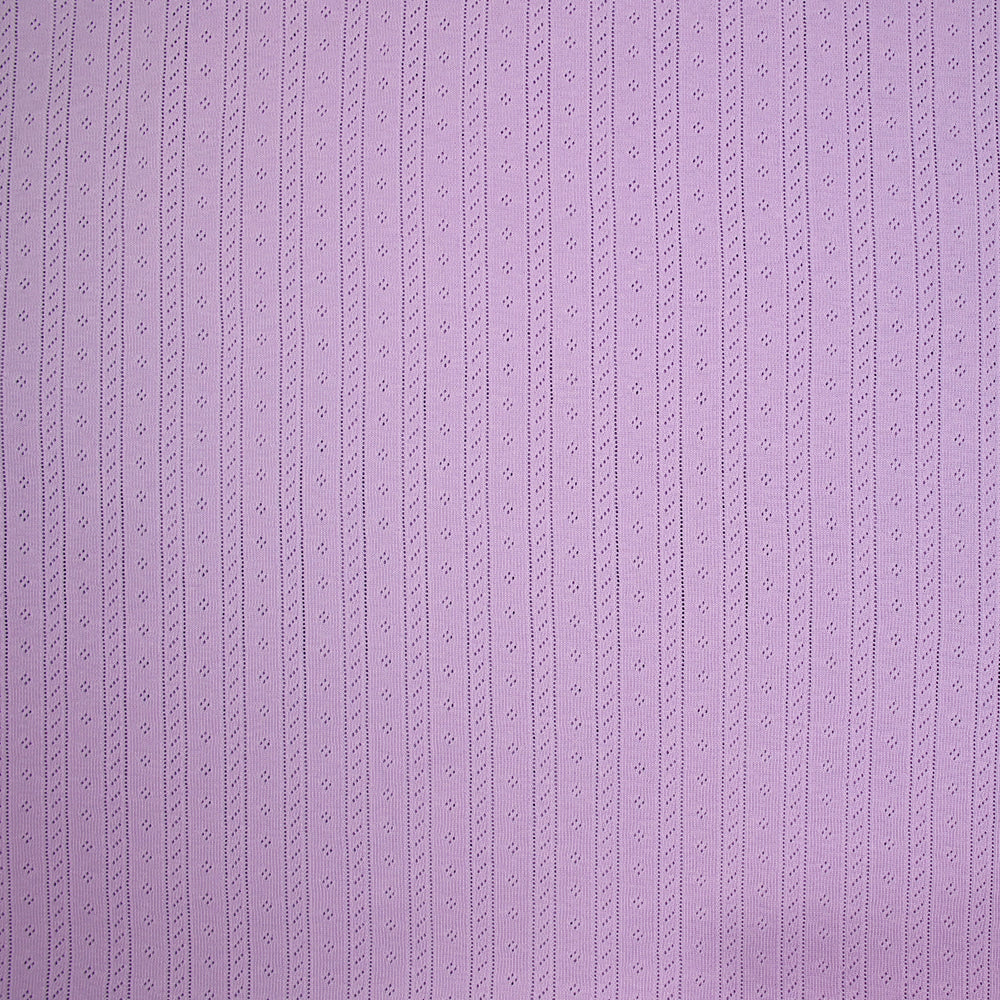Jersey pointelle 100% coton mauve