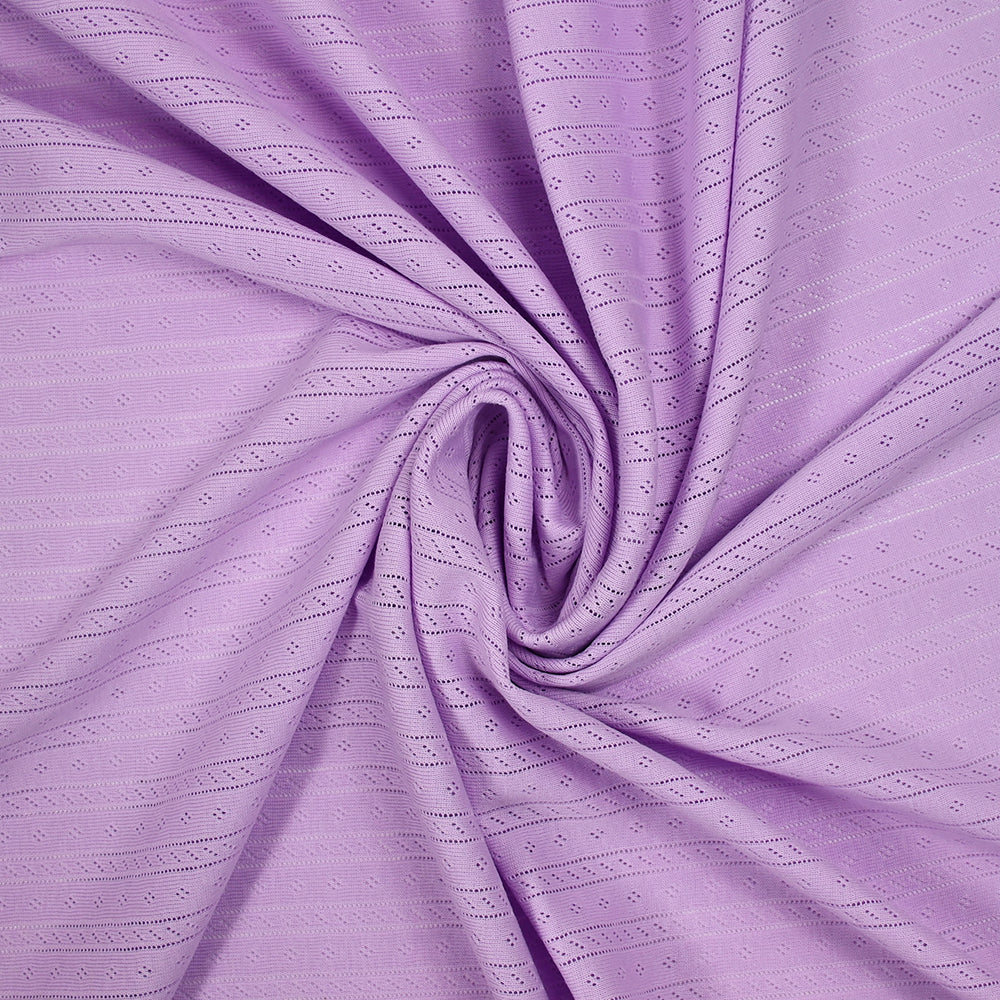 Jersey pointelle 100% coton mauve - Image 2