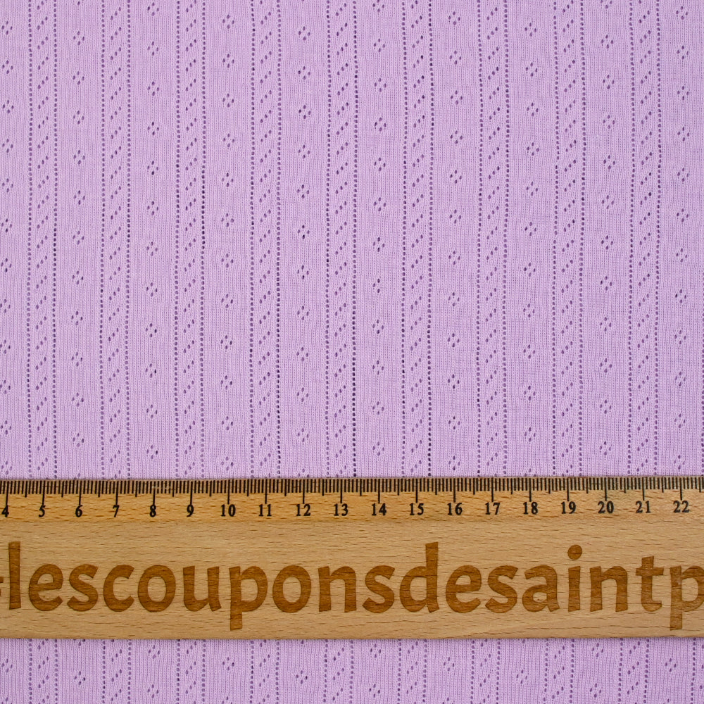 Jersey pointelle 100% coton mauve - Image 3