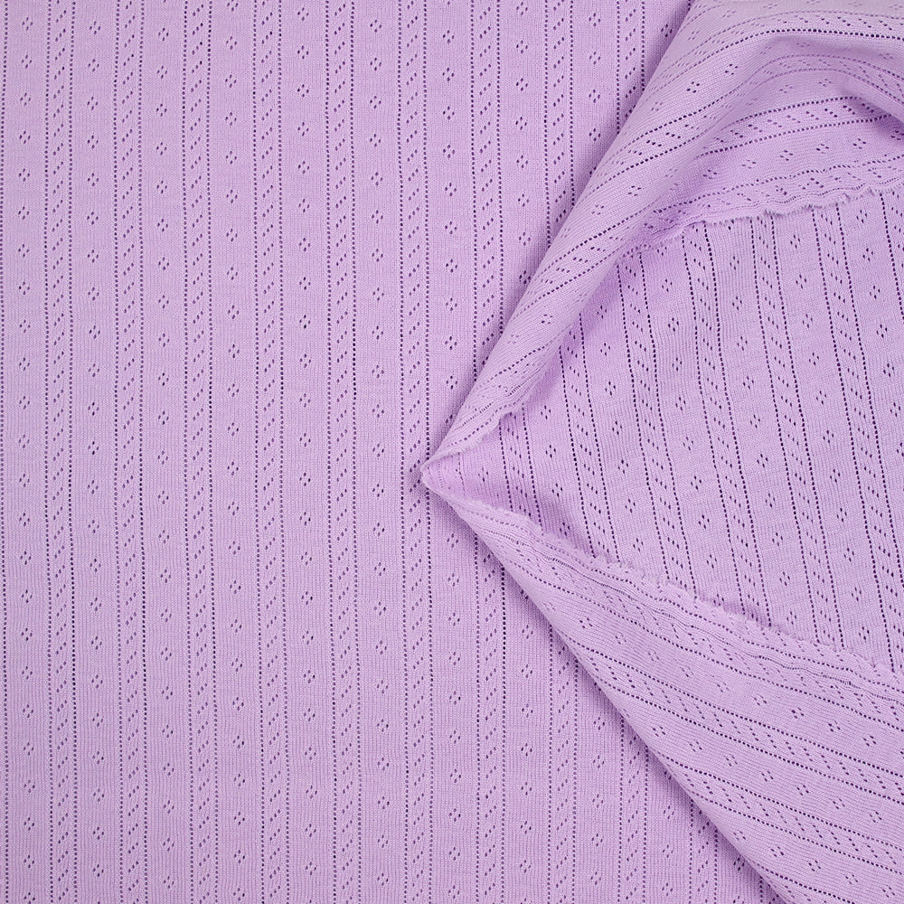 Jersey pointelle 100% coton mauve - Image 4
